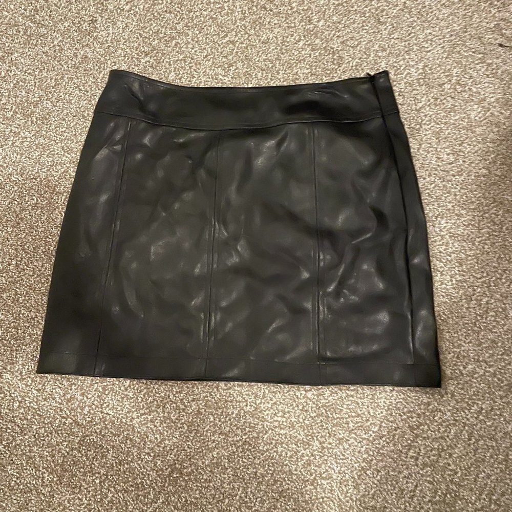 Vegan Leather A-line Skirt